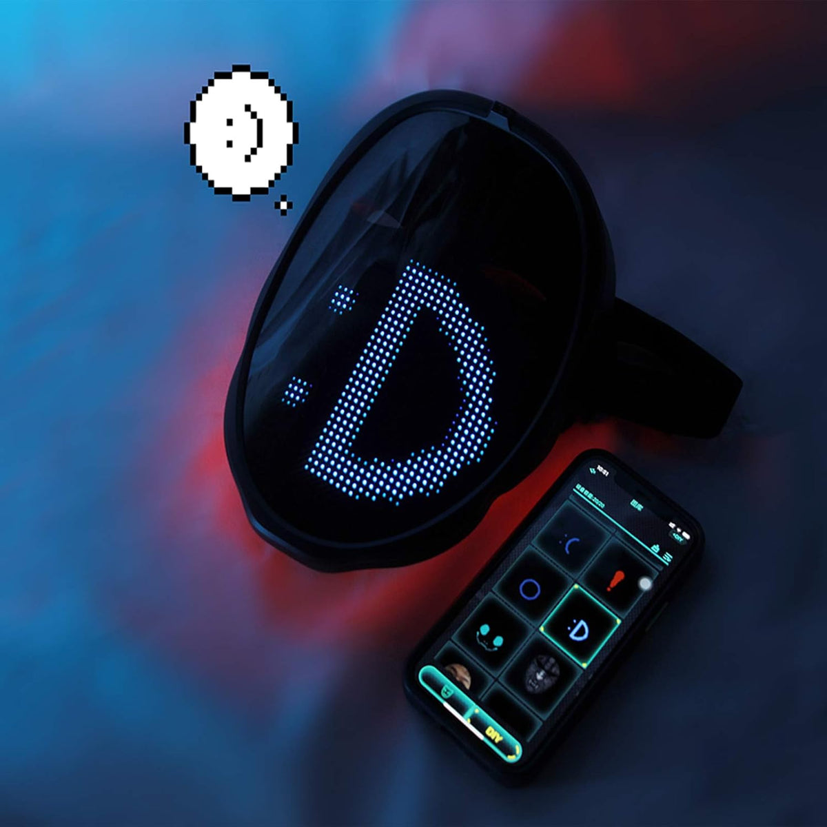 Depointer Life Led Mask with Bluetooth-compatible App Controlled, Customizable Shining Mask, unisex-adult