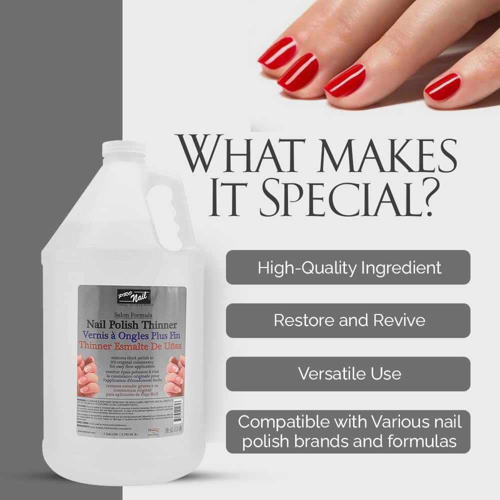 PRONAIL - Nail Polish Thinner - 128Oz - Restore and Revive Your Favorite Polishes