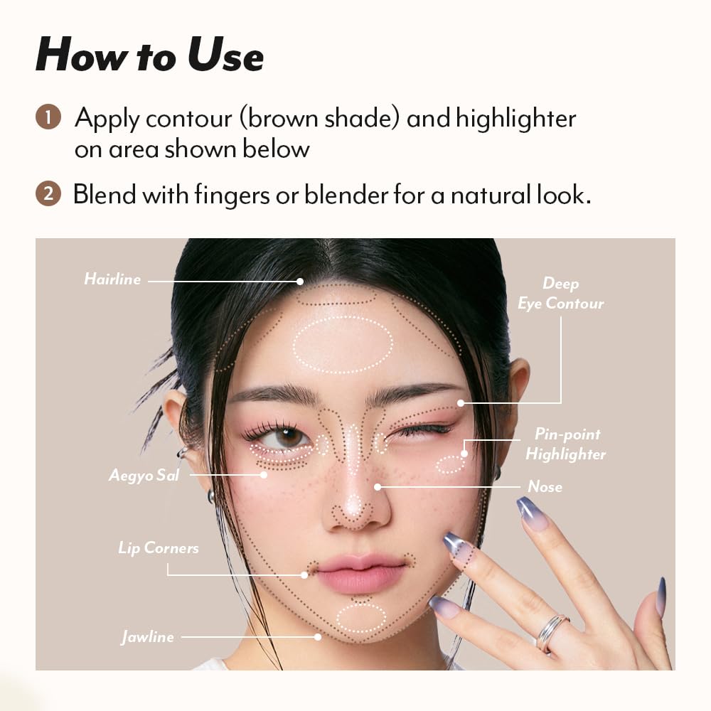 I'M MEME I'm Multi Stick Dual | Two Shade Shading and Highlighting Matte Finish | Suitable for Beginners Portable Size | 002 Cool Contouring