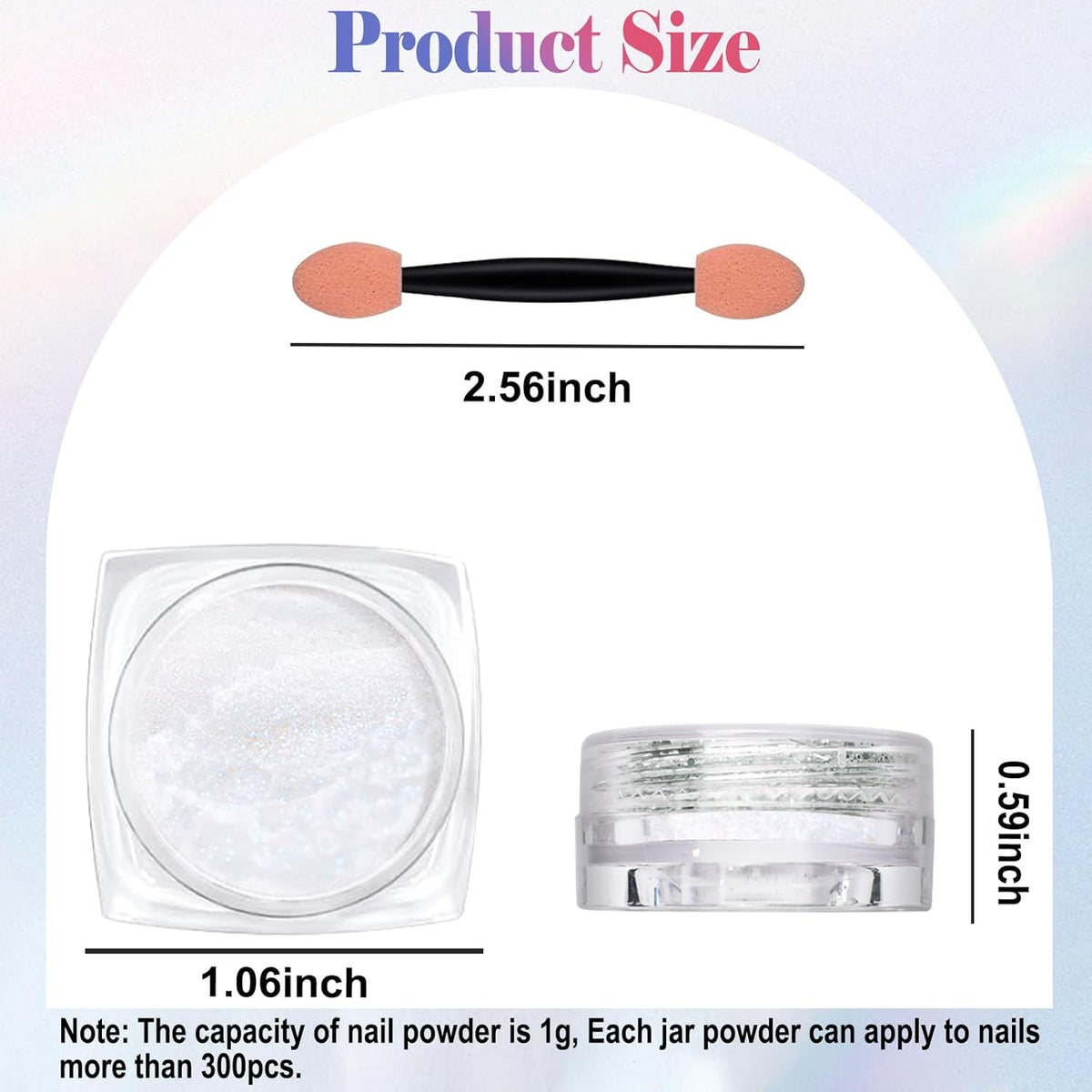 SIUSIO White Pearl Chrome Nail Powder, 2pcs Iridescent Aurora Powder Metallic Mirror Effect Pigment Pearlescent Mermaid Pigment for Nail Art Manicure Decoration Sets
