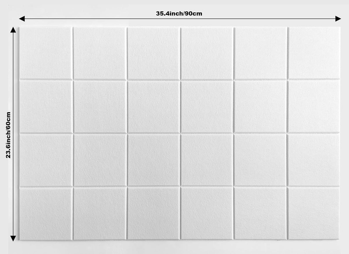 Cork Board 24 x36 Alternative - 6 Pack Felt Wall Tiles with Safe Removable Adhesive Tabs, Cork Boards for Walls Cork Board for Home Office Pin Board Tack Board - Warm White