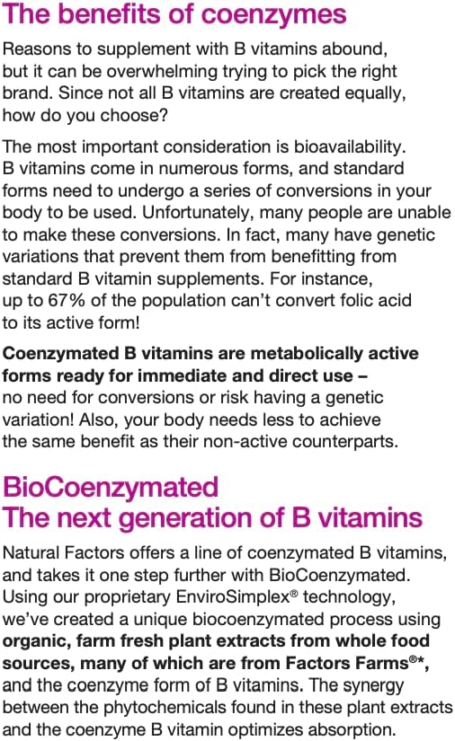 Natural Factors Biocoenzymated Methylfolate 1000Mcg, 60 CT