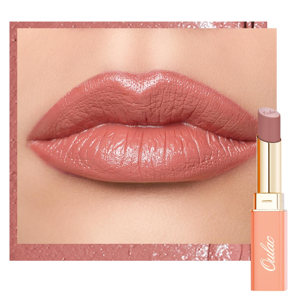 Oulac Pink Lipsticks for Women, Coral Nude Matte Lipstick, Full Coverage Lip Color, Satin Matte Finish, Cream Texture, Hydrating, Infused with Hyaluronic Acid, Vegan & Clean Beauty 4g SG06 Babe