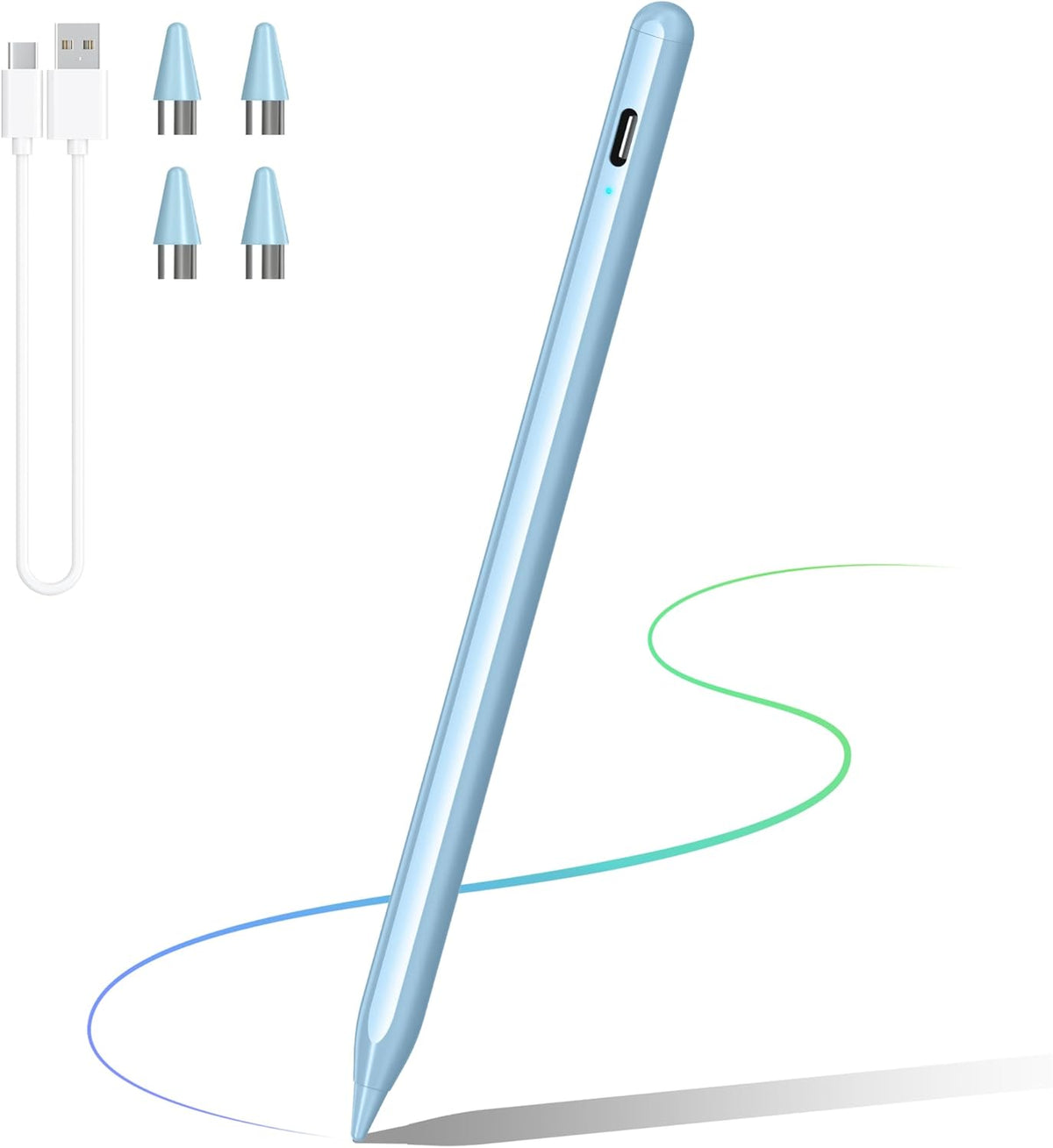 Stylus Pens for Touch Screen, DRYMOKINI Stylist Pen Compatible for Android and iOS Tablet/Phones, Rechargeable Universal Stylus Pencil Compatible for A-pple/i-Pad/Phone Tablet, Blue