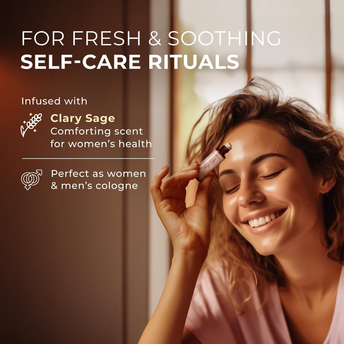 Gya Labs Clary Sage Essential Oil Roll on for Skin Nourishing, 100% Pure Natural Aromatherapy Oil Roller, Soothing & Balancing, Travel Size (0.34 Fl Oz)