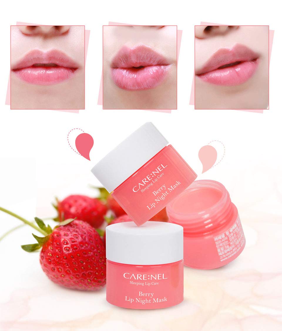 Lip Mask Overnight 5g 3Set (Berry+Lime+Pomegranate) Korean Beauty Intensive Treatments Balm, Nourish, Hydrate, Scrubs Exfoliator