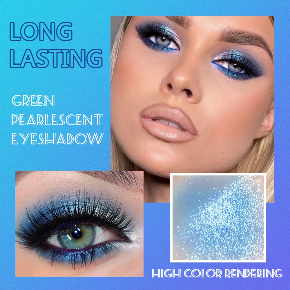 Purple Blue Eyeshadow Palette, Shimmer & Matte Violet Green Powder for Eye Makeup – 9-Color Highly Pigmented Light Dark Blue Pink Shades, Blendable Shiny & Matt