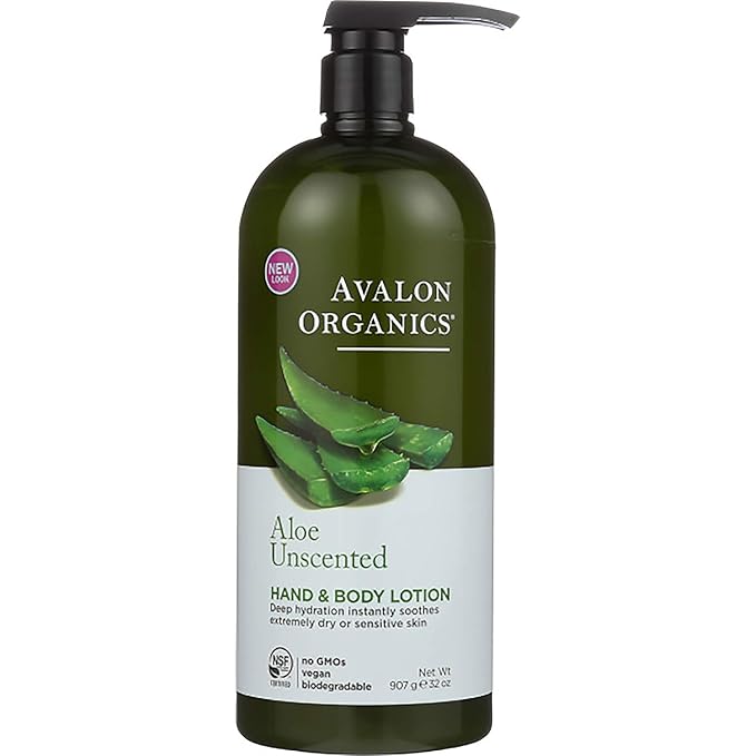 Avalon Organics Hand & Body Lotion, Aloe Unscented, 32 Oz