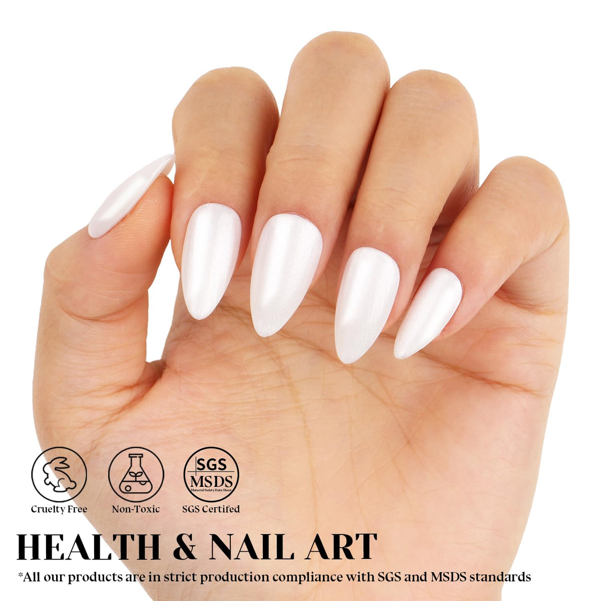 White Pearl Gel Nail Polish - 0.51 fl oz Pearl White Shimmer Gel Polish for Manicure Salon or DIY Nail Art At Home - GP0029