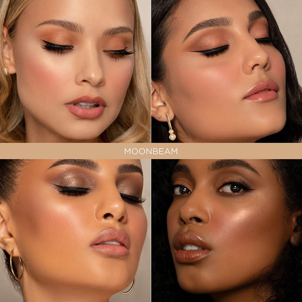 Sigma Beauty Highlighter Makeup – Illuminating Highlighting Powder for Face, Sheer Glimmer Face Highlighter for Cheeks, Cupid’s Bow, & Brow Bone (Moonbeam, Rich Pearl Metallic)