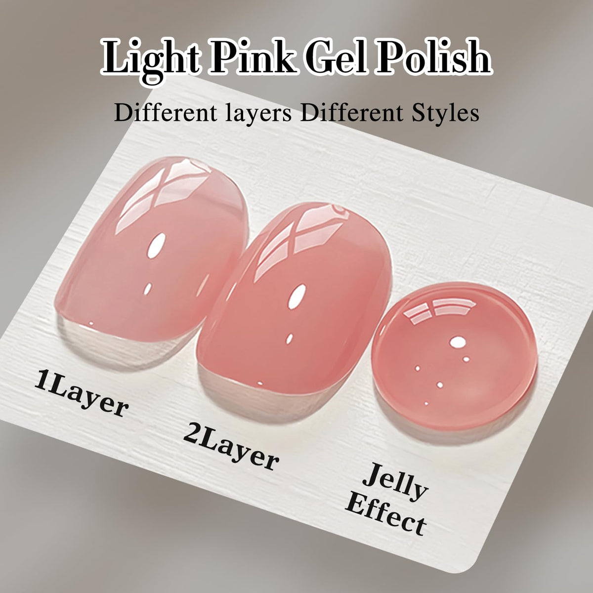 Double Rhythm 0.50 OZ Translucent Gel Polish Same Color Same Bottle Sheer Pastel Neutral Natural Milky 15 ML Jelly UV Nail Art DIY at Home (Light Pink-A1494)
