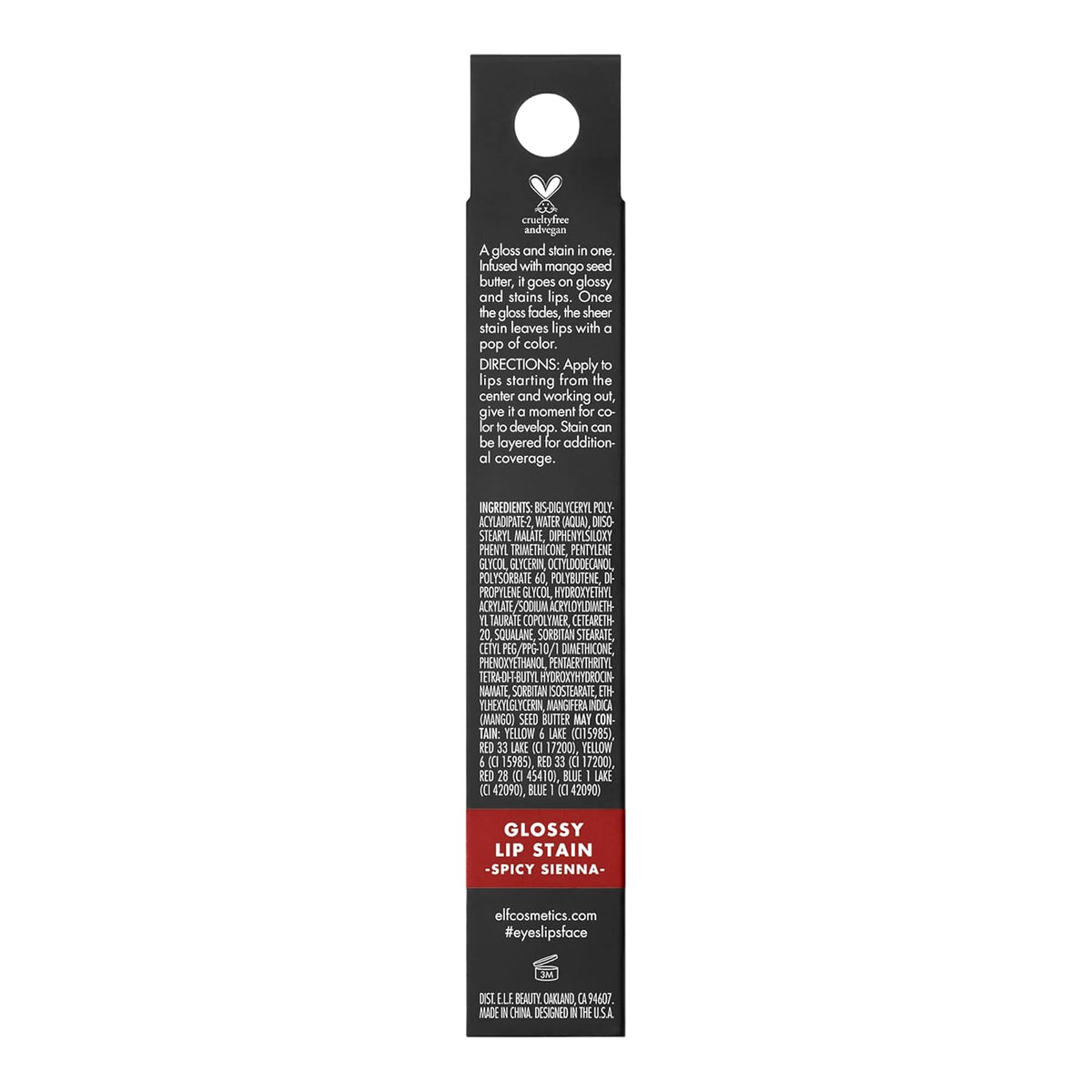 e.l.f. Glossy Lip Stain, Long-Lasting, Lightweight Lip Stain For A Sheer Pop Of Color & Subtle Gloss Finish, Vegan & Cruelty-Free, Spicy Sienna