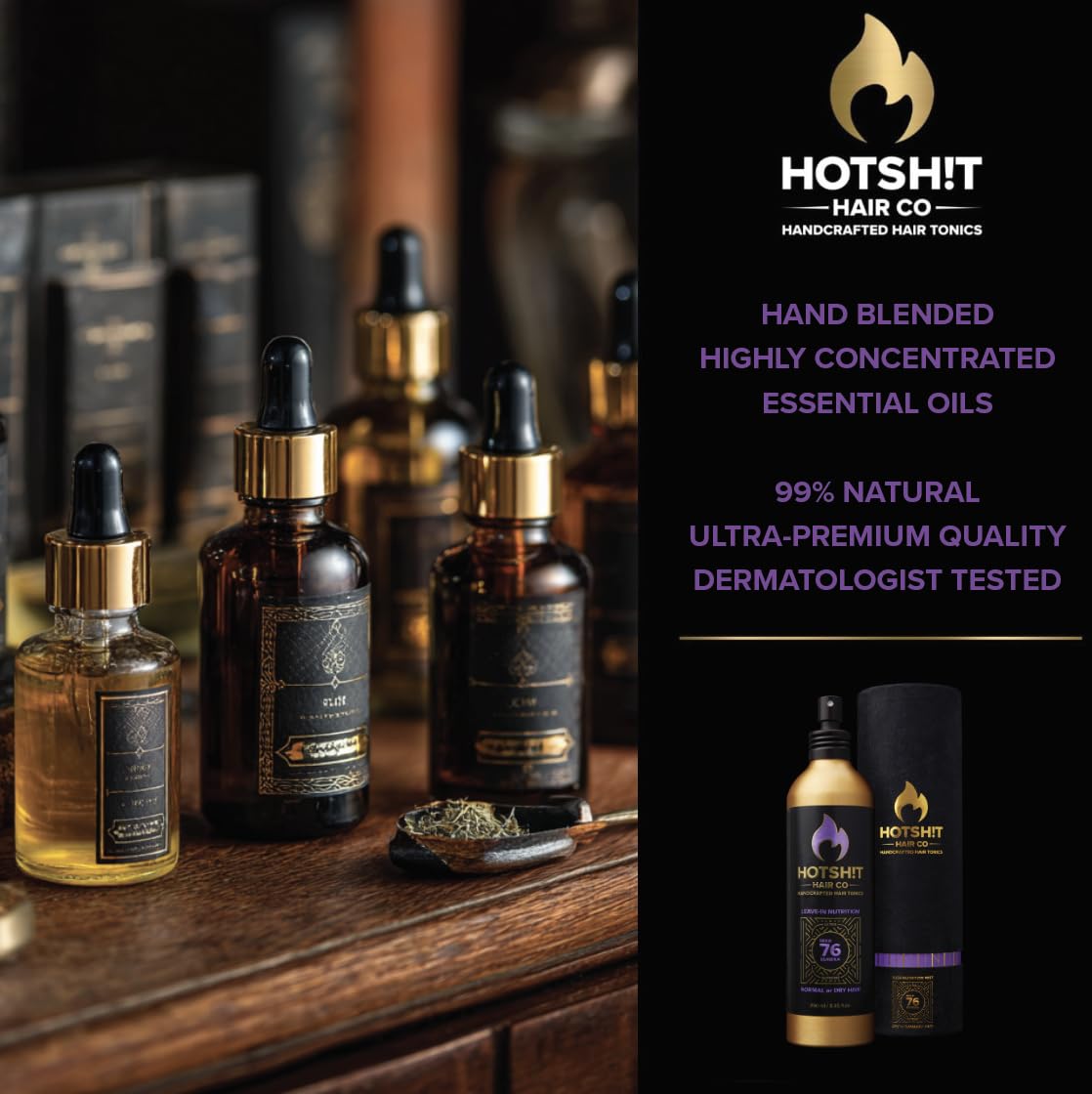 Mix #76 Hair & Scalp Nutrition for Dry & Damaged Hair – Deeply Moisturizing Natural Mist with Lavender, Argan Oil, Rosemary, Caffeine, and MORE - Boosts Shine & Tames Frizz -8.45oz