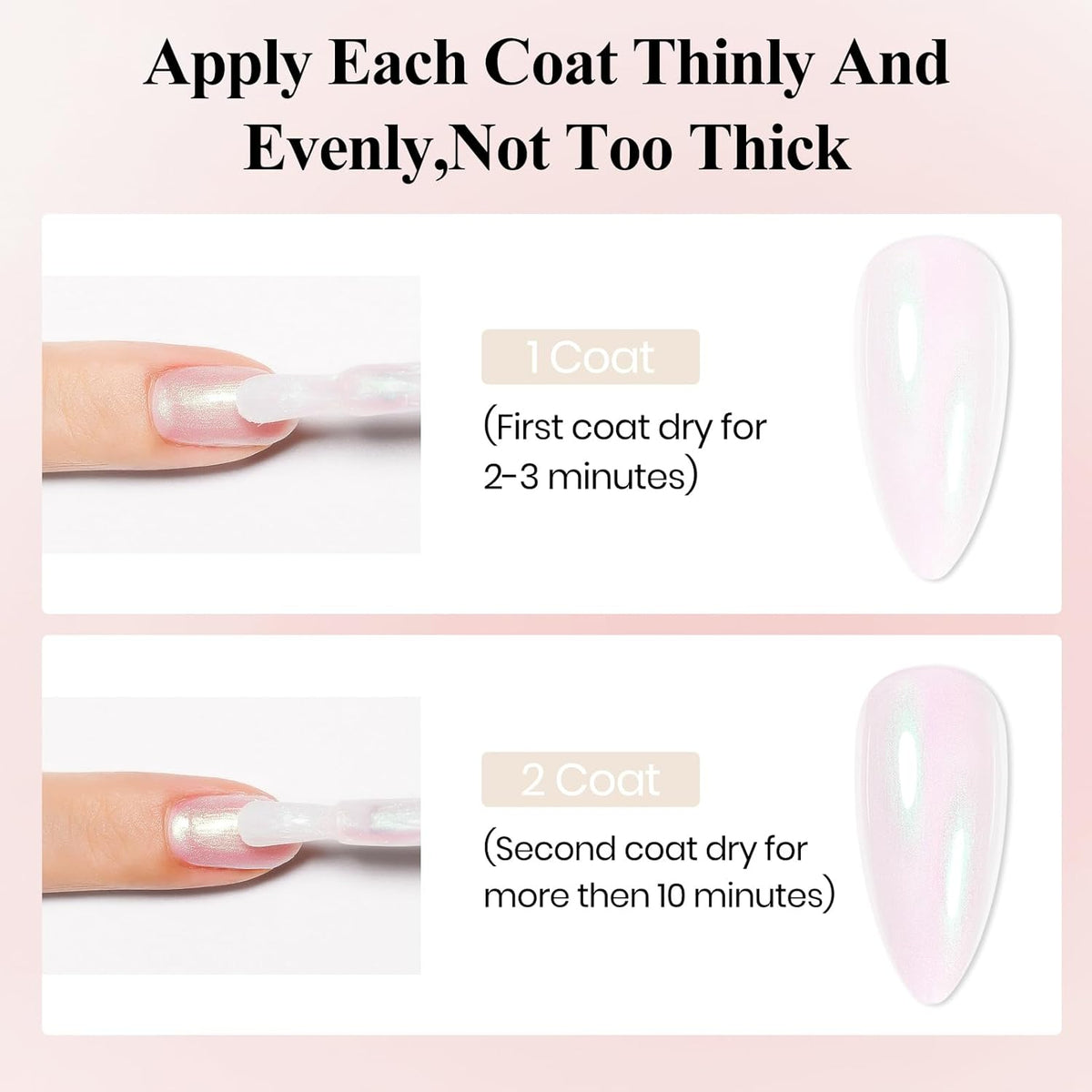 Quick Dry Nail Polish - Mermaid Shimmer Nail Lacquer Pearl White, Green Aurora Effect, Air Dry Fast Fingernail And Toenail Polish, 12ML