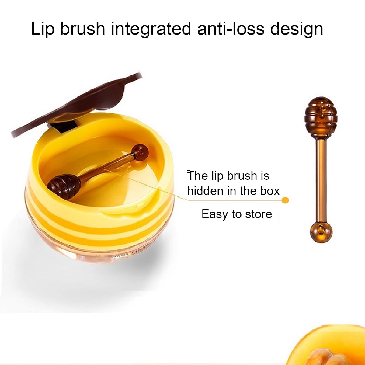 4 PCS Bee Lip Balm Honey Pot,Lip Mask Propolis Moisturizing,Prevention Dry and Cracked Lip Scrubs Exfoliator Lip Wrinkle Skin Care Products (Honey & Coconut & Mint & Cherry)