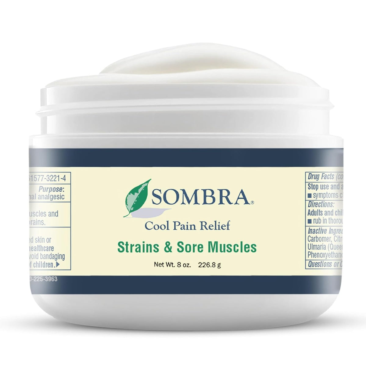 Sombra Cool Pain Relief Gel Cold Pain Relief for Swelling, Growing Pains, Soreness, Post-Workout, Vegan Formula Free of Artificial Fragrances, Dyes, NSAID, Wax, Petroleum, Alcohol - 8oz Jar