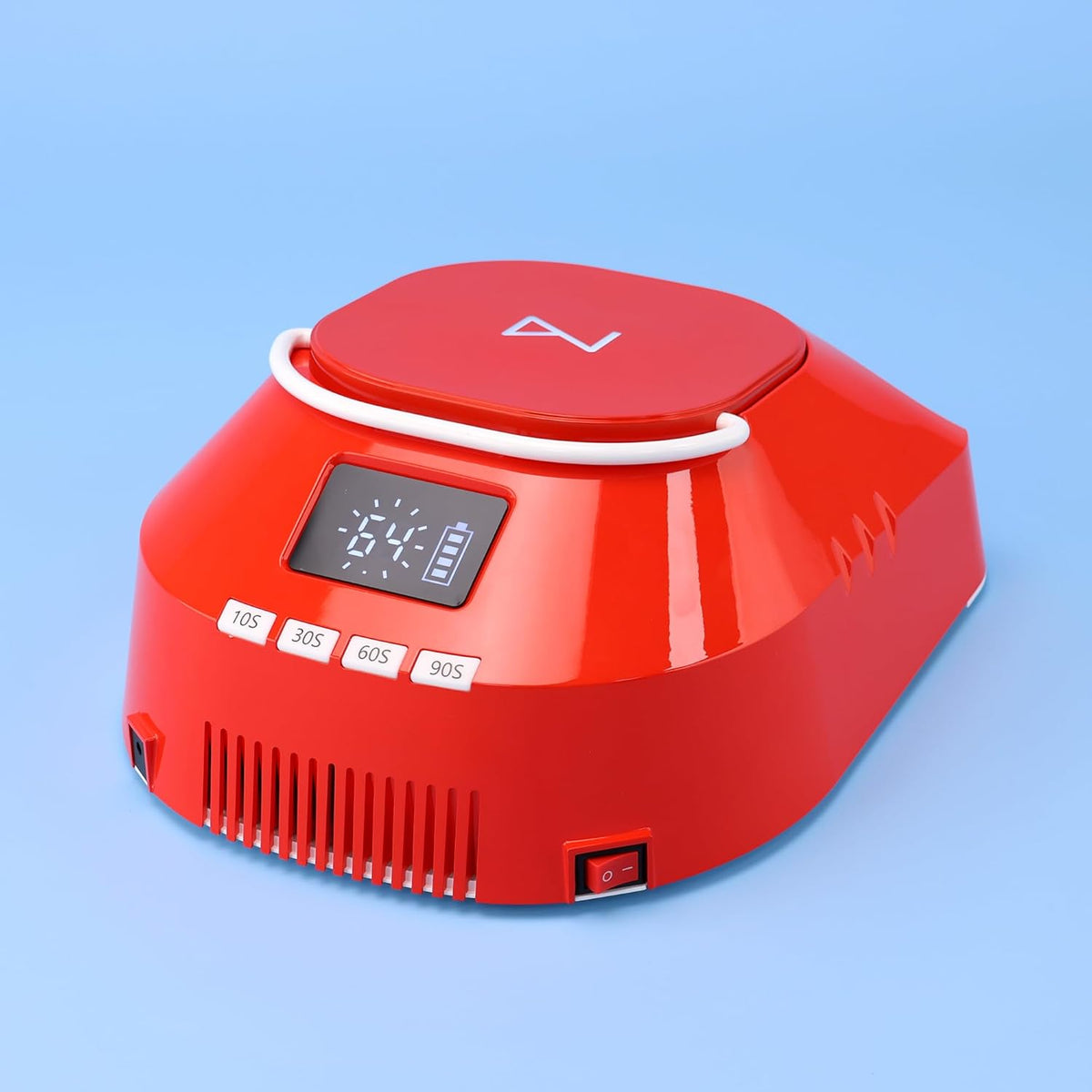 M - GlowPro Professional Hybrid 86W Wireless Rechargeable UV LED Nail Curing Lamp Cordless Nail Dryer for Gel Nails, Manicure, Pedicure (Red)