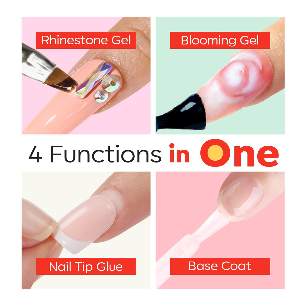 modelones 9 in One Nail Glue for Press Ons, Clear Tips, Acrylic Nails