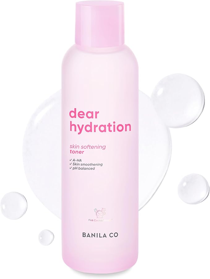 BANILA CO Dear Hydration Skin Softening Toner | Mild pH & Alcohol-Free | Dermatologist Tested | Balances, Hydrates, Gentle Exfoliation Moisturizing Toning Water with AHA (200ml / 6.76 fl oz)
