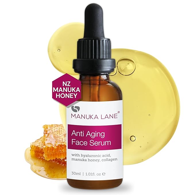 Manuka Honey Face Serum with Collagen, Hyaluronic Acid, & Pure Honey, by Manuka Lane
