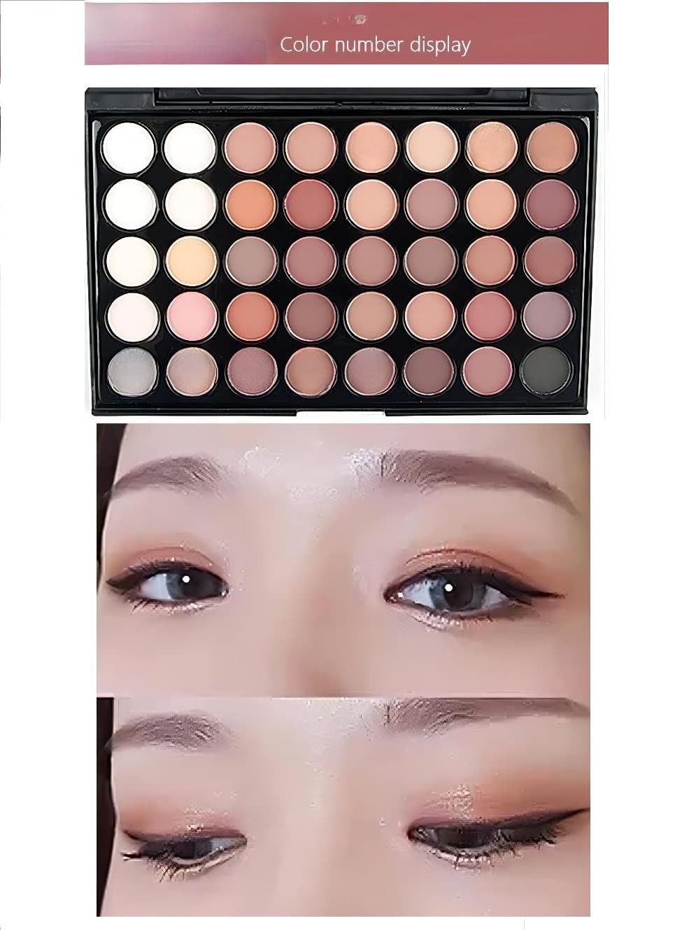 40 color Highly Pigmented Eye Makeup Palette, Matte Shimmer Metallic Eyeshadow Pallet Long Lasting Blendable Natural Colors Make Up Eye Shadows Cosmetics Gift Kit (E01)