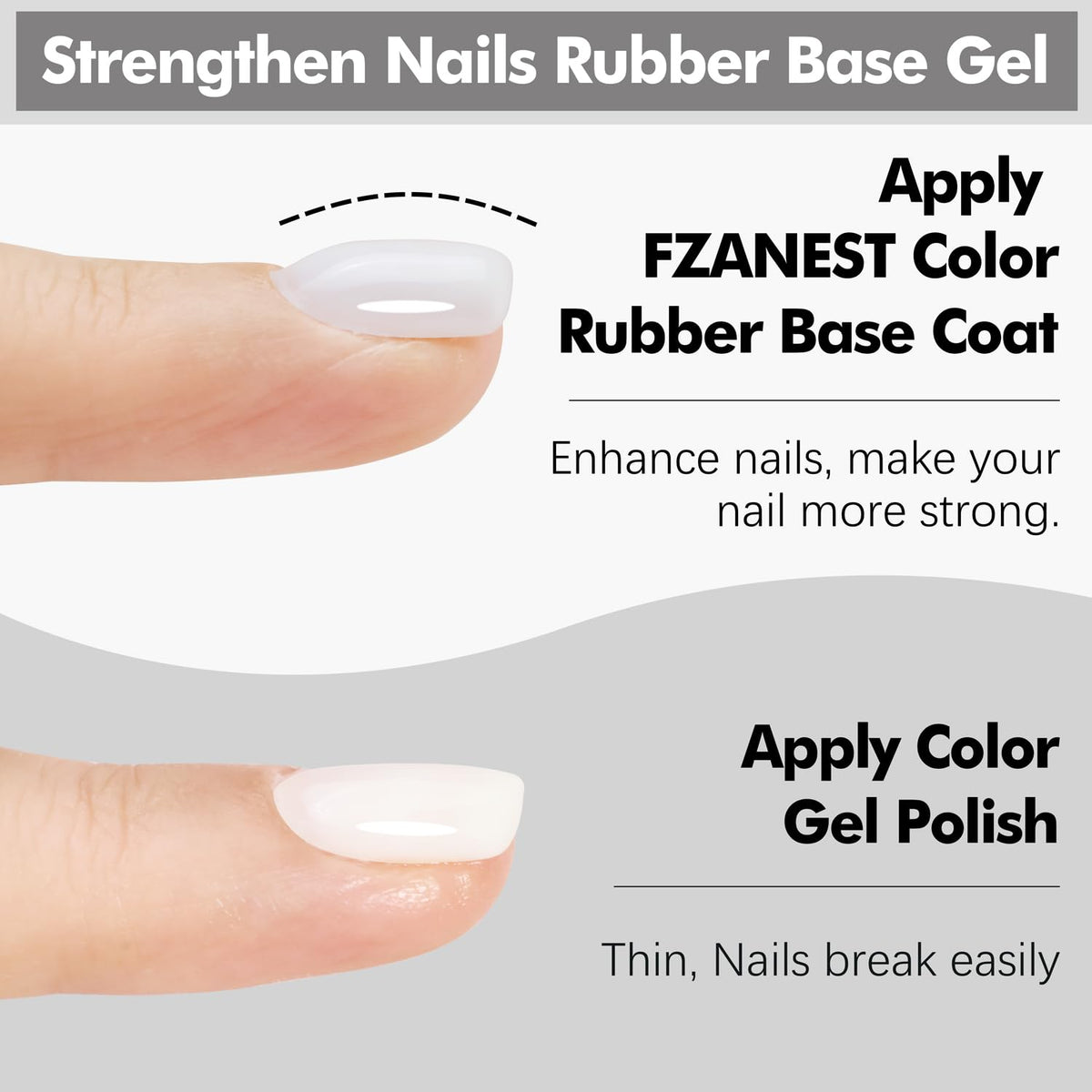 FZANEST Rubber Base Builder Gel for Nails Kit, 6pcs*7.5ml in a Bottle, Nail Strengthener Extension With Jelly Natural Nude Pink Colors, UV Soak Off Polish