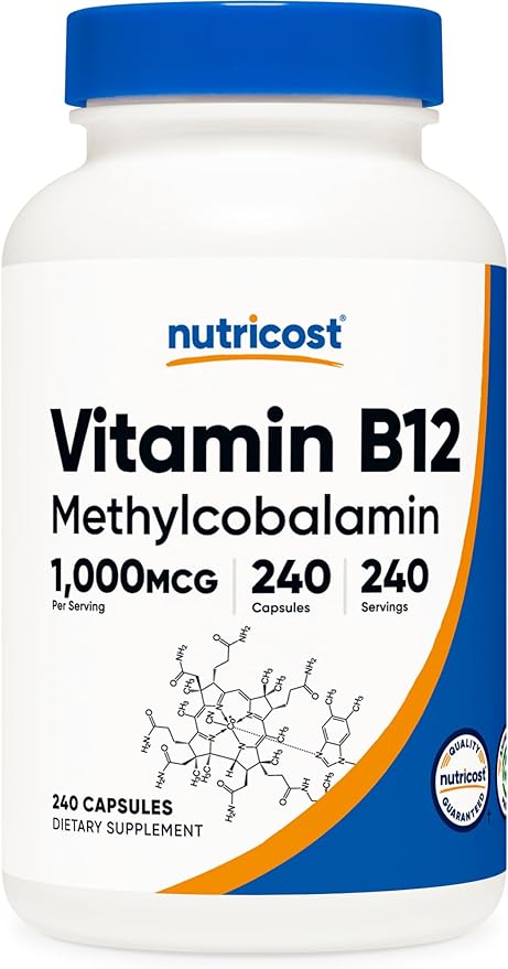 Nutricost Vitamin B12 (Methylcobalamin) 1000mcg, 240 Capsules - Vegetarian, Non-GMO & Gluten Free B12 Supplement