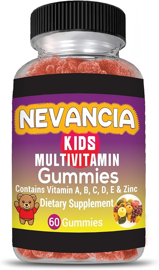 Kids Multivitamin Gummies with Essential Nutrients, Support Healthy Growth & Development, Immune Support, Brain Health, Heart Health, Bone Health, Natural Strawberry Flavour, 60 Gummies