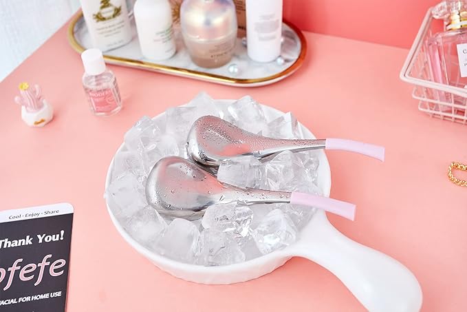 Cryo Sticks Facial Skin Care Ice Globes for Women Face Eyes, Stainless Steel Face Beauty Tools for Girls Ladies, Esthetician Supplies Cooling Spa Globes with Storage Case