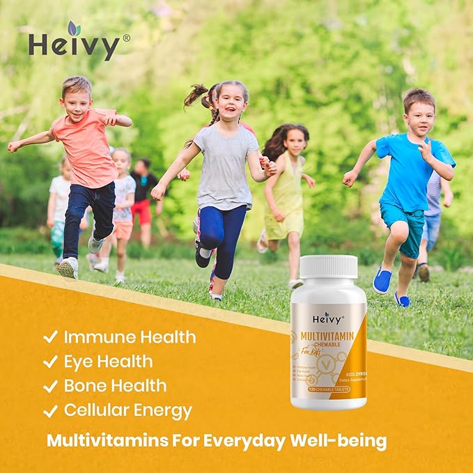 Toddlers Multivitamins, Kids Chewable Vitamin D3, C, Vitamin B12, B6, Vitamin A, E & Zinc for Immune Support and Health, 120 Chewable Tablets