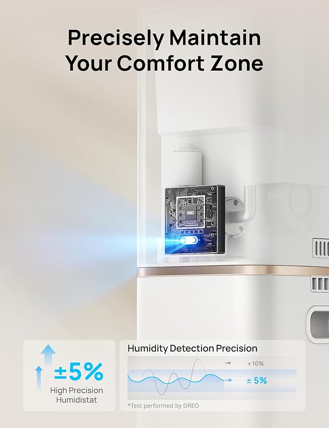 Dreo HM735S 11L Smart Humidifier Large Room 700 ft², 100H Cool Mist Air Humidifiers for Bedroom, Top-Fill Self-Cleaning Tank, 26dB, Auto Mode, Aroma Box, RGB Light, Remote & APP Control, Baby, White