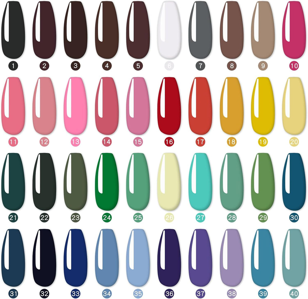 Gel palette Painting gel for nail art 40colors individual squares UV LED Gel for Nail Art DIY