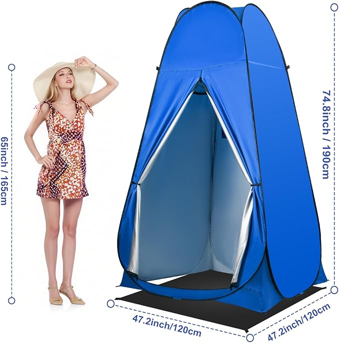 Pop Up Privacy Shower Tent, Outdoor Portable Changing Tent Camping for Camping Beach Toilet Shower Bathroom Changing Room Sun Shelter with Window with Carry Bag