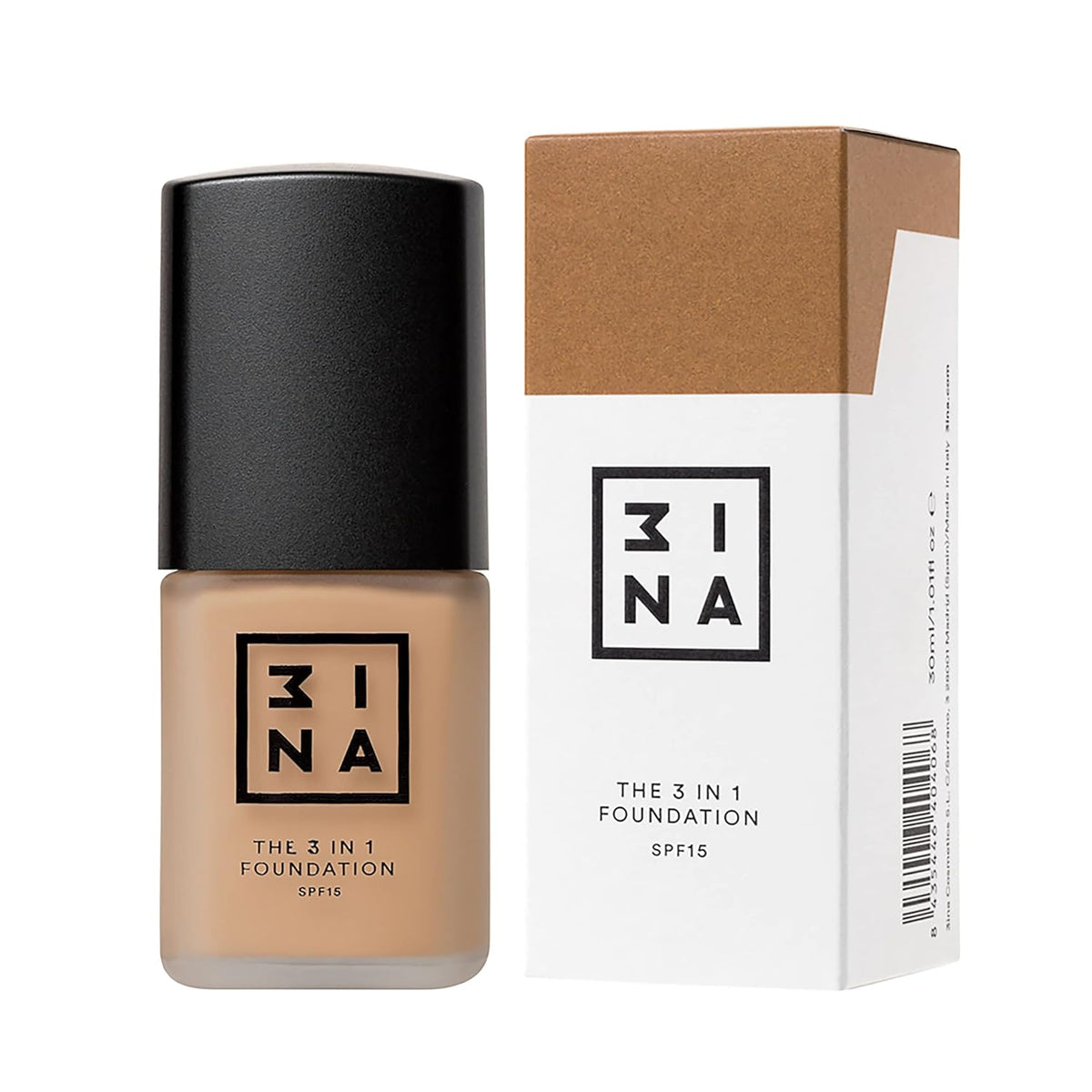3INA The 3-In-1 Foundation 214 - Vegan Formula - Combination Of Primer, Concealer And Foundation - Medium Coverage - Natural Finish - Perfect For Covering Lines And Blemishes - Long Lasting - 1.01 Oz
