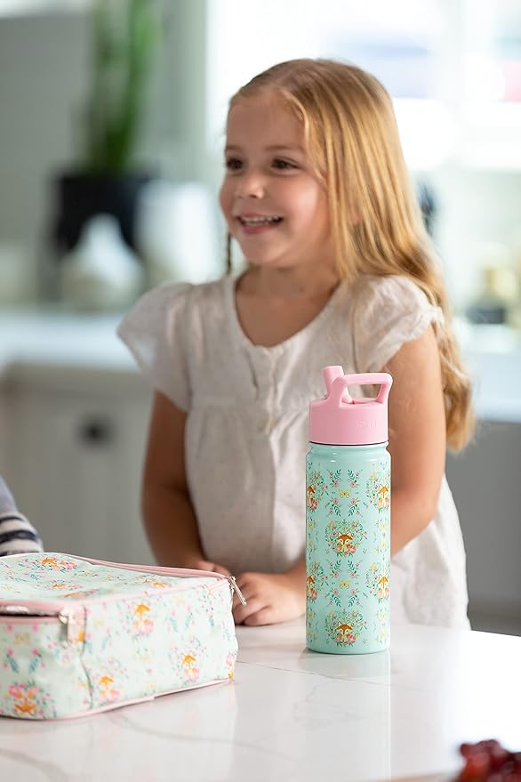 Simple Modern Kids Summit Water Bottle with Straw Lid | Disney Wish 18oz Stainless Steel Cup Insulated Tumbler for Girls, School | Asha's Adventure