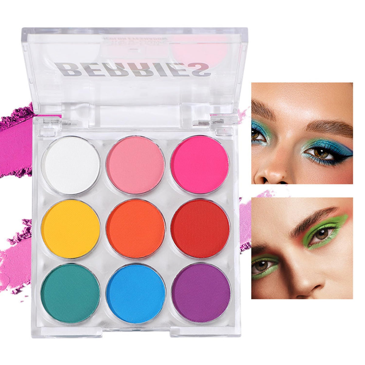 Mattew Eyeshadow Palette 9 Colors Cool Toned Matte Glitter Eyeshadow Palette (Color 02)