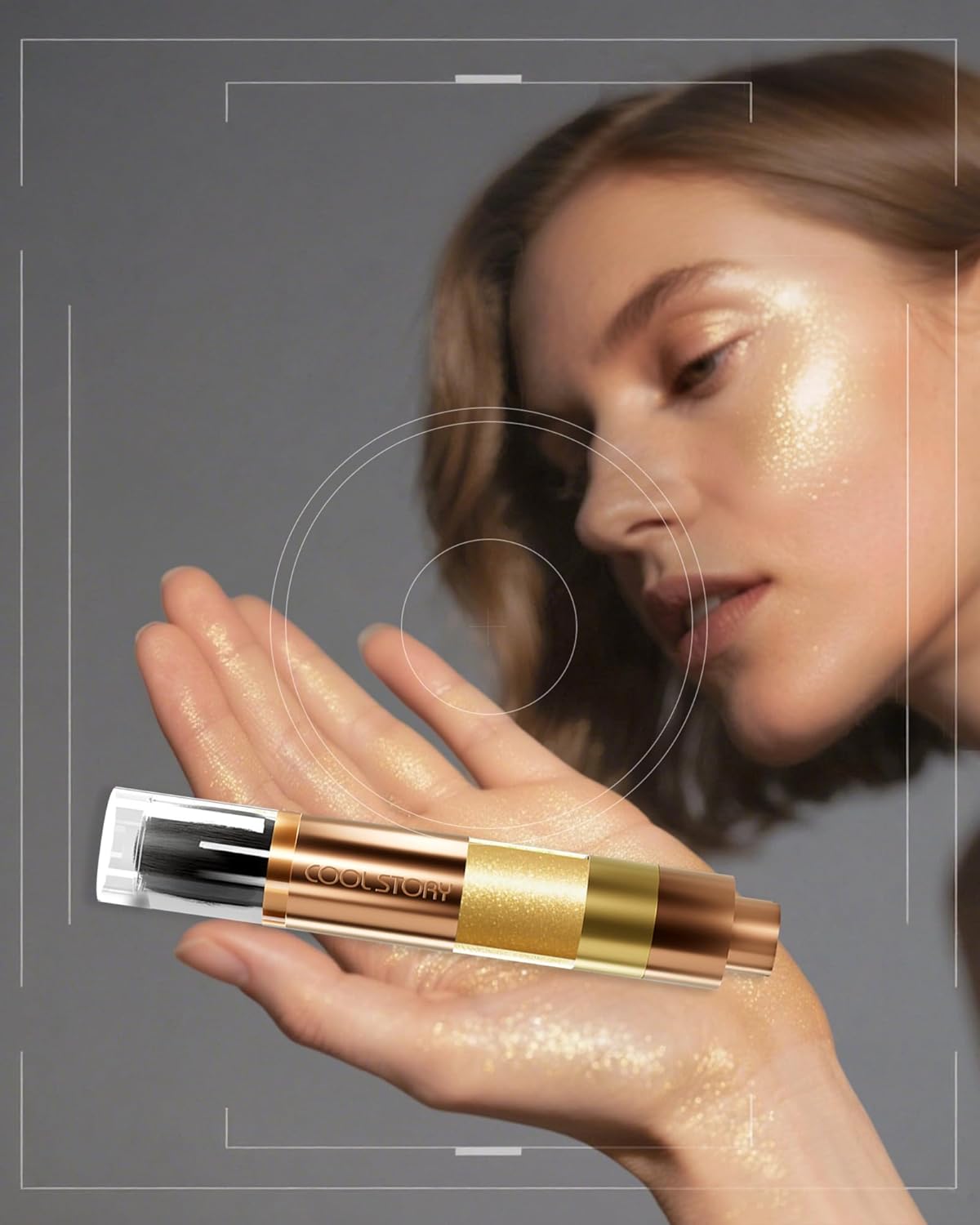 Highlighter Powder with Brush | 3D Contouring & Radiant Glow for Face, Body & Hair | Pearlescent Shimmer, Long-Lasting & Buildable Coverage | Women's Makeup for Daily & Special Occasions