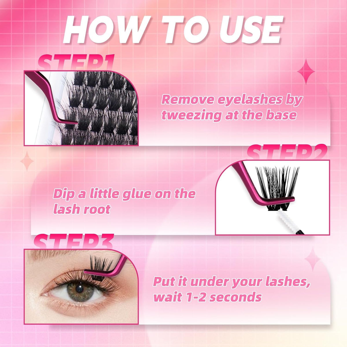 Lash Clusters 280pcs 80D 8-16mm Cluster Lashes Mixed Tray 3D Effect Volume Individual Lashes Cluster Eyelash Extensions Fluffy Soft D Curl DIY Lash Extension Kit at Home (80D-0.07-D,8-16mm)