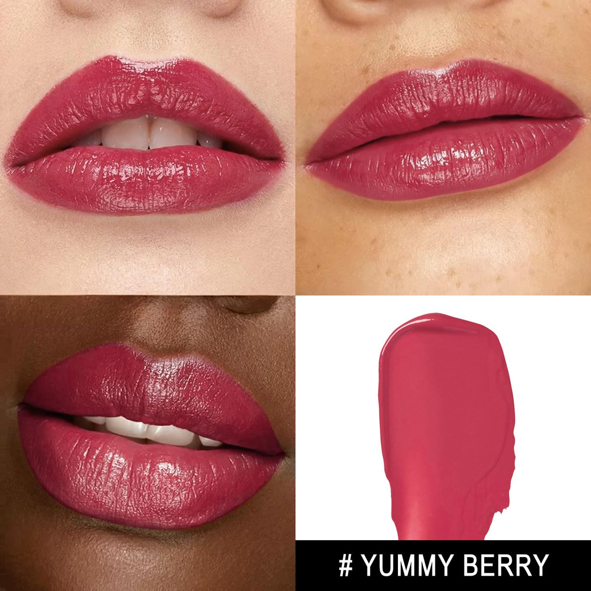 MAKI YIKA Moisture Berry Red Lipstick for Women Hydrate Lip Gloss for Dry Cracked Lips Weightless Glossy Lip Color Juicy Finish,MA057 Yummy Berry