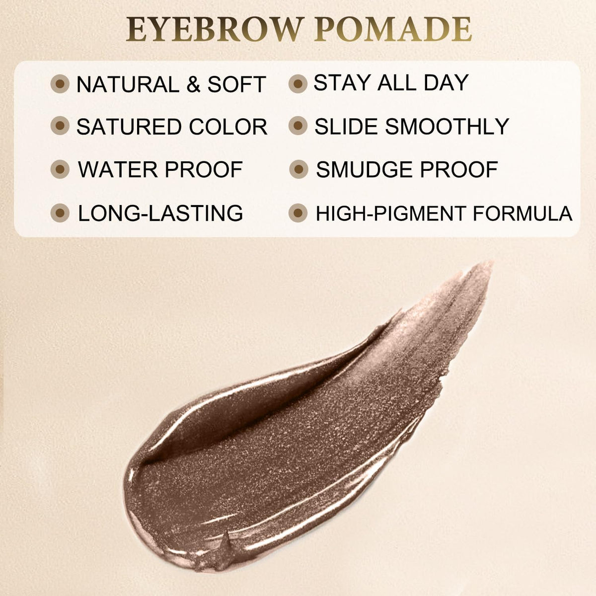 LAVONE Eyebrow Stamp Stencil Kit - Brow Stamp Trio with Waterproof Pencil, Pomade, 20 Stencils, Dual-ended Brush and Sponge Applicator - Brunette