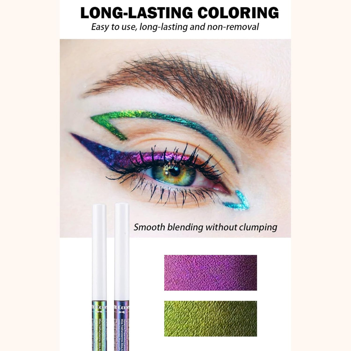 Corlo Glitter liquid eyeliner waterproof, Metallic Intense Color Shifting Colorful Eyeliner, Eyeliner Gel MultiColor Highly Pigmented Gift Kit for Women and Girls (Set)