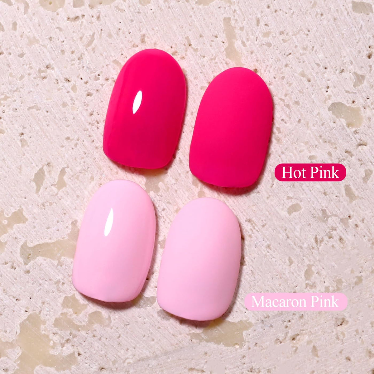 Imtiti Gel Nail Polish Kit, 2 Pcs 10ml Hot Pink & Macaron Pink Colors Gel Polish Soak Off UV LED Spring Summer Pink Gel Polish Nail Art Manicure Salon DIY Design Gel Nail Kit