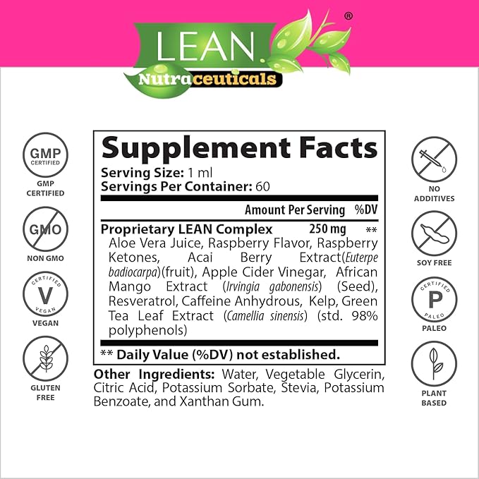 Weight Loss Keto Raspberry Ketone Drops, Appetite Suppressant Fat Burner Diet Energy Supplement Metabolism Booster That Work for Belly for Men and Women, Slim Faster Than Gummy Pill Capsule Tea, 60 ml