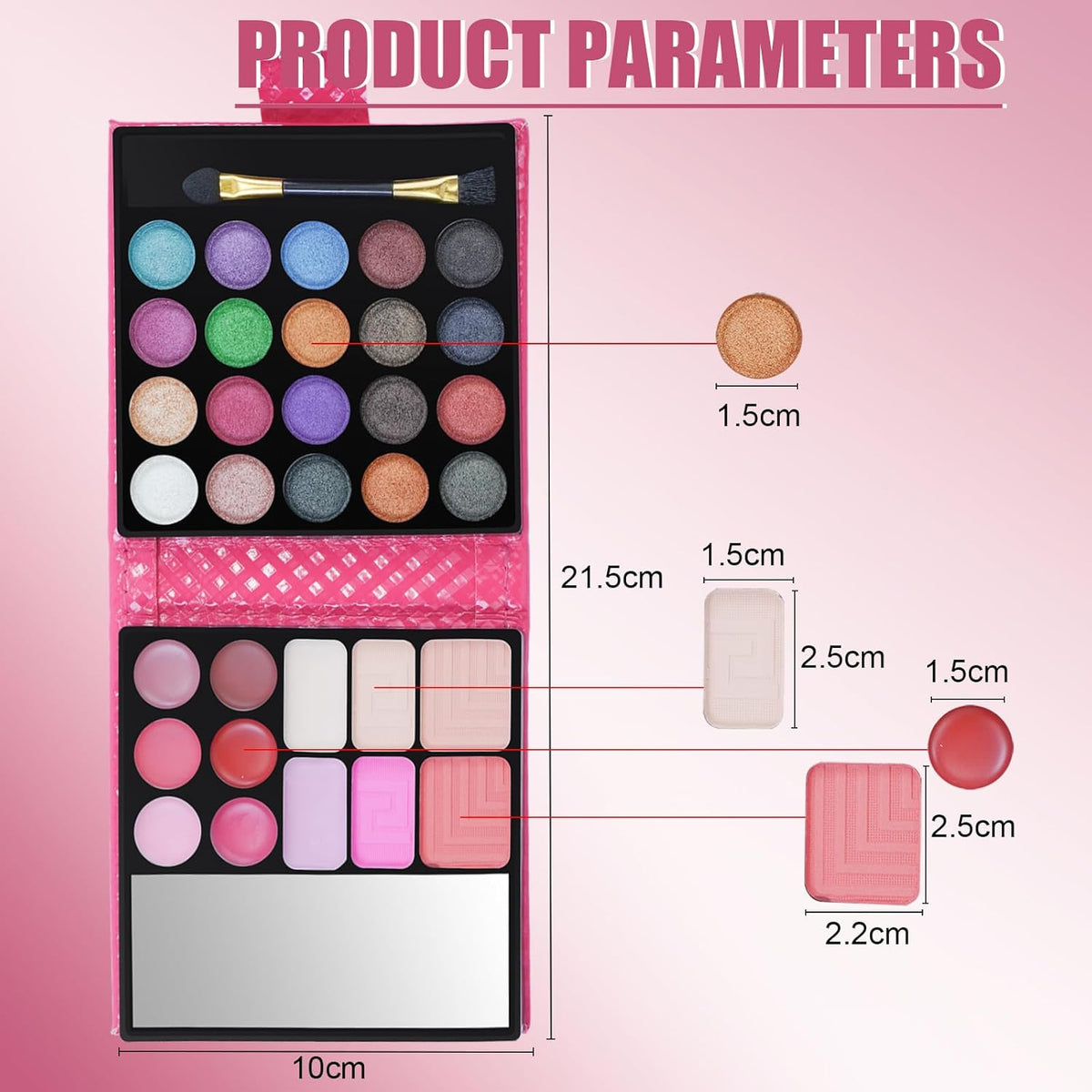 All-in-one Holiday Makeup Gift Set | Full Makeup Kit for Women Essential Starter Bundle Include 20 Highly Pigmented Shimmer Eyeshadow Palette,3 Blush,3 Face Powder, 6 Lipgloss, Brush