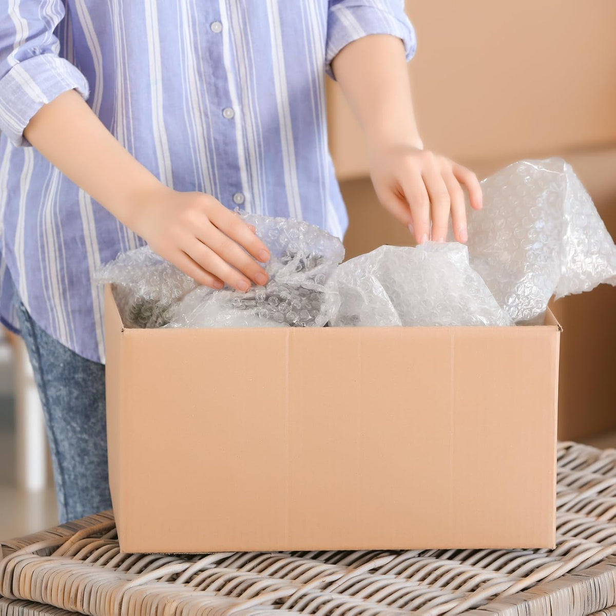 Metronic Bubble Cushioning Wrap 12 Pack 12 Inch x 432ft Total, Dense Bubble Packing Air Wrap Clear Bubble Packing Roll for Shipping and Moving Supplies, Perforated Every 12"