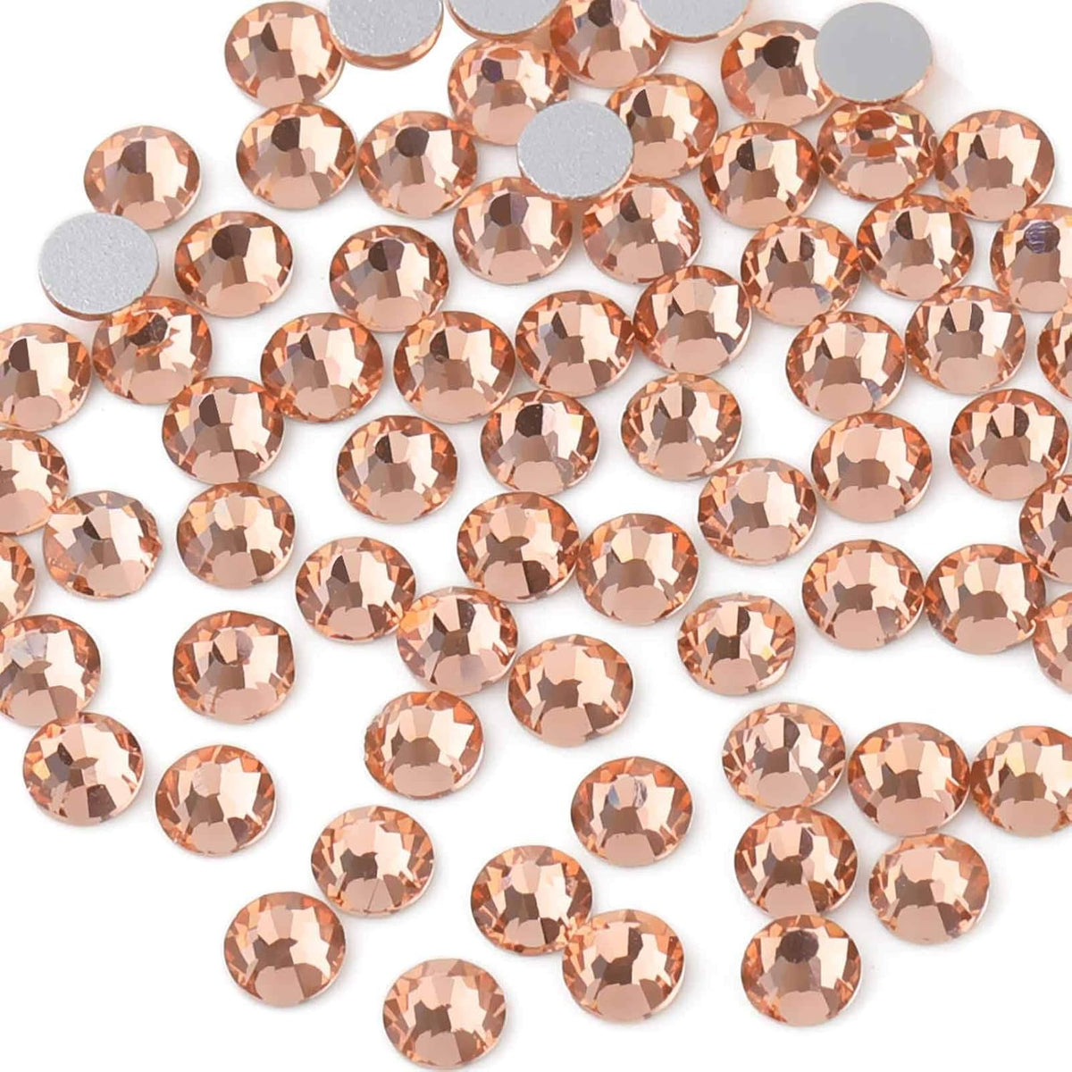 beadsland Flat Back Crystal Rhinestones Round Gems for Nail Art and Craft Glue Fix,Champagne (4.6-4.8mm) SS20/1440pcs