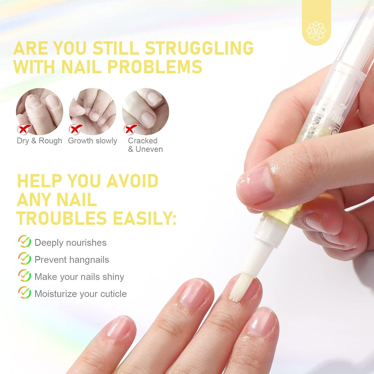 SAVILAND Natural Cuticle Oil Pen: 6PCS Revitalizing Cuticle Oil for Nails with Vitamin E Repaired Cuticles Overnight Cuticle Softener Nail Strengthener Protector for Damaged Skin Thin Nail