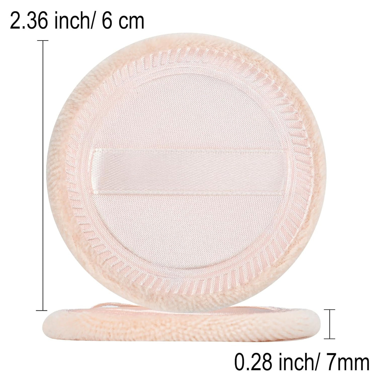 12 Pieces Powder Puffs Cotton Makeup Pads Soft Face Compact Puffs for Loose Setting Pressed Powder, 2.36 Inch (Beige)