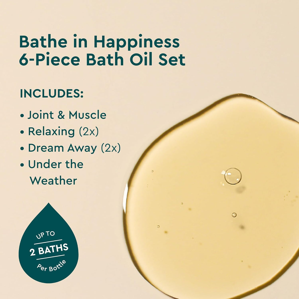 Kneipp Bathe in Happiness 6-Piece Bath Oil Set - 0.67 Per Bottle (6 Total) - Ideal for Trial & Travel - One Bottle Delivers Up to Two Baths