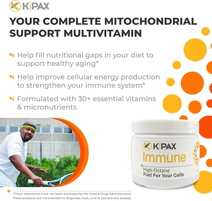 KPAX Immune, High Potency Mitochondrial Energy Supplement - Comprehensive Antioxidant Multivitamin 120 Tablets